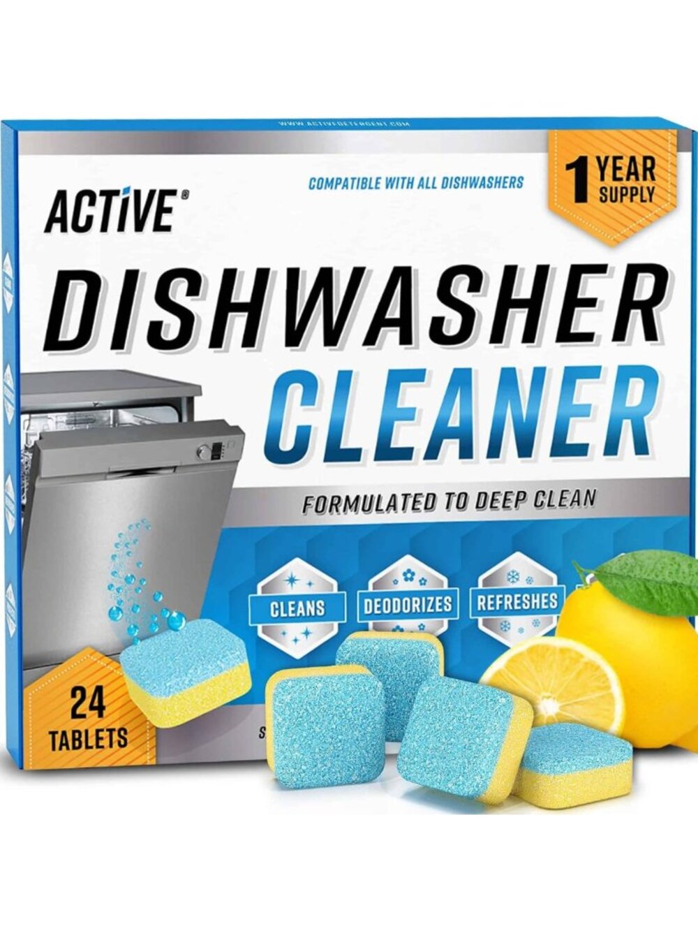 Deep Cleaning Dishwasher Cleaner Tablets - 24 Heavy Duty Descaler Pods, Septic